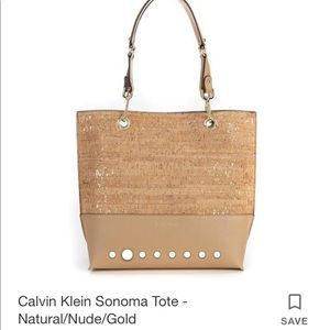 Calvin Klein cork and gold handbag